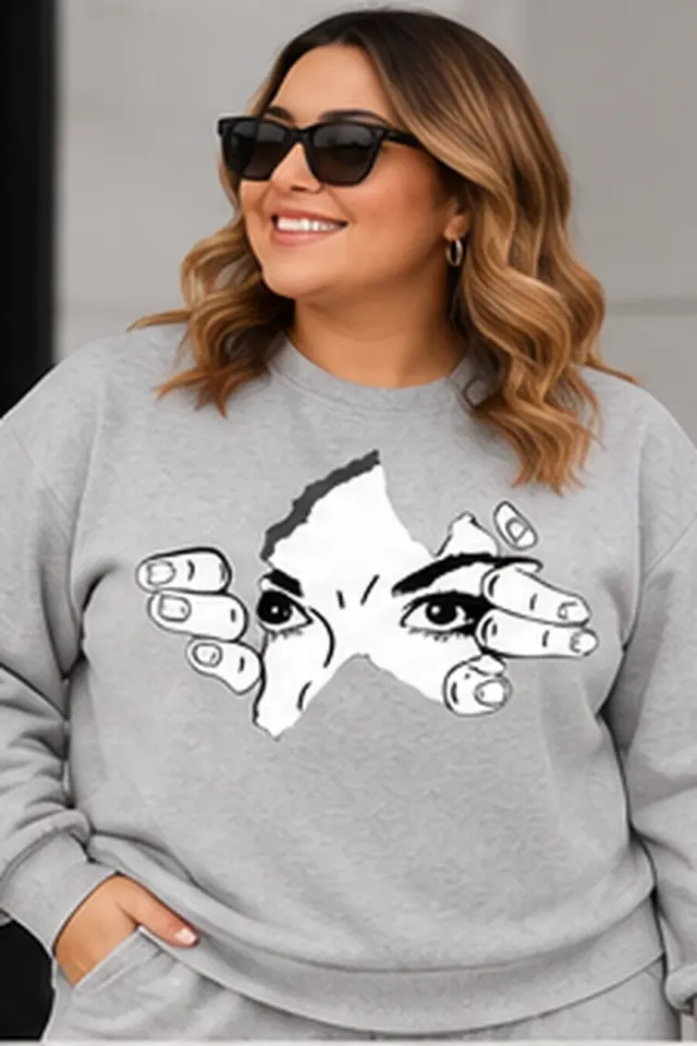 Mystic Eyes Baskılı Kadın Sweatshirt